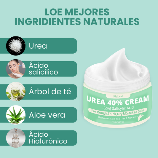 FlyLeaf Urea 40% Cream + Salicylic Acid | Crema Reparadora Intensiva para Piel Seca, Dura y Agrietada